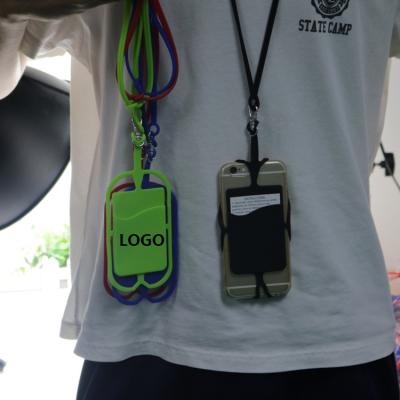 Hanging silicone phone wallet
