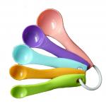 Colored Plastic 5 Pieces Measuring Spoons Set